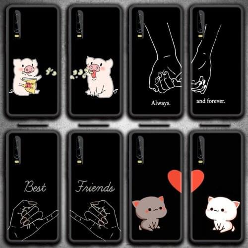 Cartoon BFF Always And Forever Best Friends Phone Case for Huawei P20 P30 P40 lite E Pro Mate 40 30 20 Pro P Smart 2020