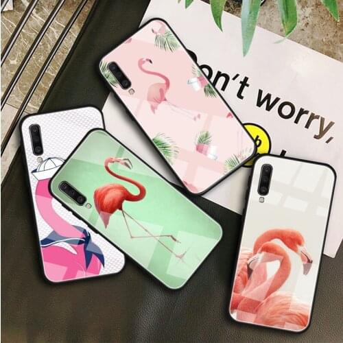 Animal Flamingo Tempered Glass Case For Samsung Galaxy A10S A10E A20S A20E A30S A40 A50S A60 A70 A80 A90 A6 A7 A8 Shell