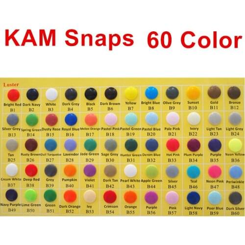 Chengkai 1000sets T 5 Size 20 Round KAM Plastic Resin Snaps Buttons fasteners Parts for DIY Baby Diaper 60 color option