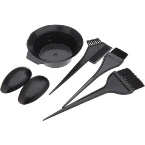 Black New 5PCS/set Hairdressing Tool Brushes Bowl Combo Salon Hair Color Dye DIY Hair Coloring Sets High Quality