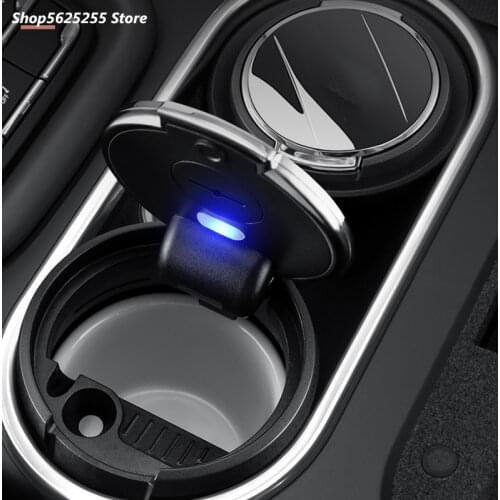 For Lincoln Aviator 2020 2021 Accessories Car LED Ashtray Portable Ashtray Auto Ash Tray Holde Storage Case Ashtrays Decoration