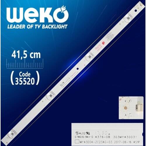 MY43D04-ZC23AG-03 4 S1P - 303 MY430031 - 135-140/3.0-3.1 - 41.5 CM 4 LED- (WK-1056)