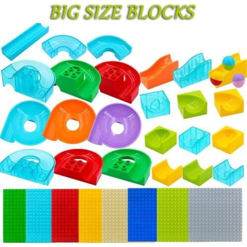 Toys Big Marble Run Accessories DIY Bricks Base Plate Building Blocks knikkerbaan Maze Race Toys For Children Xmas Gifts