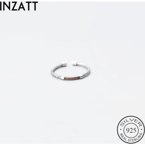 INZATT Real 925 Sterling Silver Punk Blue Red Green Zircon Ring Fashion Jewelry For Women and men Party Trendy Accessories Gift