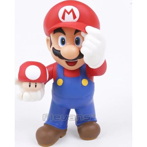 Super Mario Bros Mario with Toad Mushroom Collectible Figure Model Toy 30cm