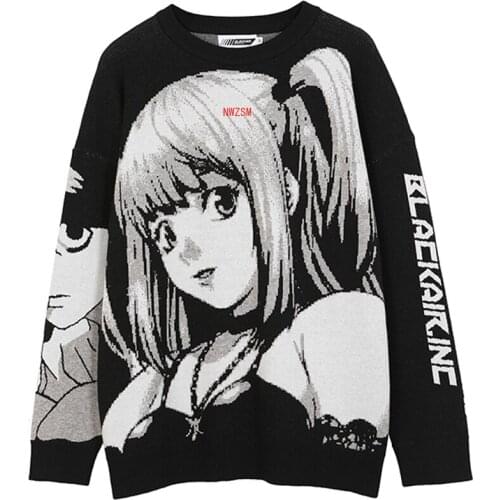 Anime Death Note Misa Amane Imitation Leather Sexy Tube Tops Sweater Uniform Outfit Anime Cosplay Costumes Loose sweater suits
