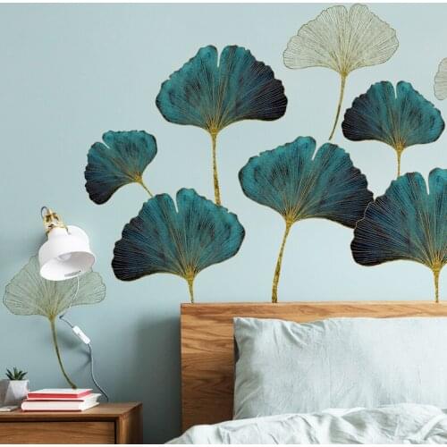 Creative Ginkgo Wall Stickers Home Office Decor Living Room 3D Backdrop Wall Decoration Modern Bedroom Large Mural Wallsticker