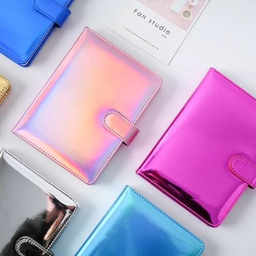 Creative cute laser hardcover leather office diary kawaii student cartoon agenda planner organizer notebooks stationery thick