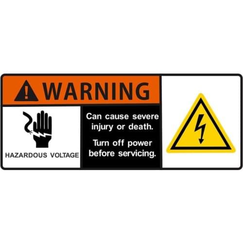 Hot Sell Hazardous Voltage Can Cause Severe Injury or Death WARNING Decals Retro-reflective Car Sticker Vinyl Anti-UV PVC
