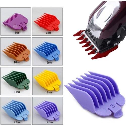 8pcs Set Hair Clipper Guide Comb 3 6 10 13 16 19 22 25mm Barber Hair Clipper Limit Comb Cutting Attach Trimmer Part