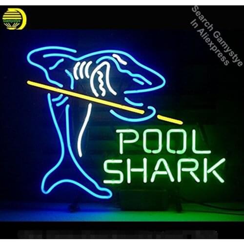 Pool Shark Neon Sign Handmade Glass Tube neon art for sale Guarantee neon lights vintage Lamps Recreation Room Iconic Sign