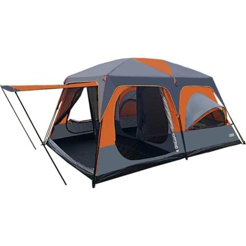 Outdoor Camping Tents Two Rooms and One Hall 8+Person Tent Camping Tent Double Layers Waterproof Super Large Space Family Travel