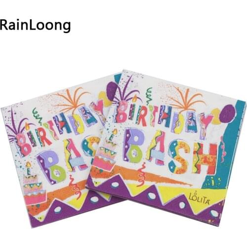 [RainLoong] 3Plys Beverage Paper Napkin Birthday Bash Tissue Napkin Serviettes Decoupage 25cm*25cm