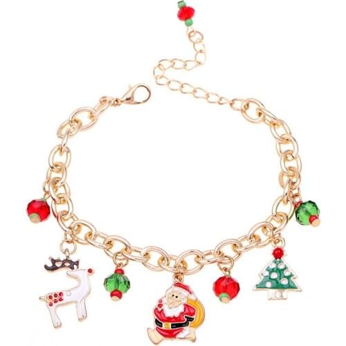 Christmas Bracelet Decor Gifts Ornaments Santa Claus Xmas Tree Pendant Christmas Acesorries Fashion for Home Noel Navidad 2021