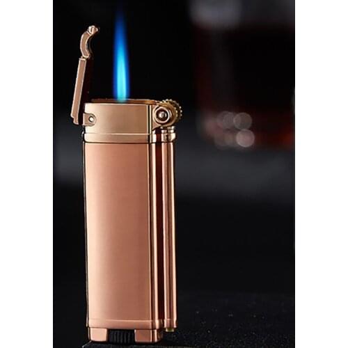 Grinding Wheel Straight Into The Blue Fmale Matel Windproof Lighter Protable Butane Gas Inflatable Lighter Gadgets for Men