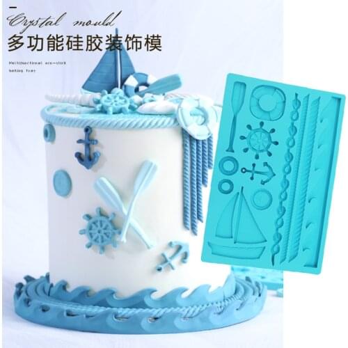 Ocean Paddle Sail Anchor Silicone Mold Fondant Mould Cake Decorating Tools Chocolate, Gumpaste Mold, Sugarcraft, Kitchenware