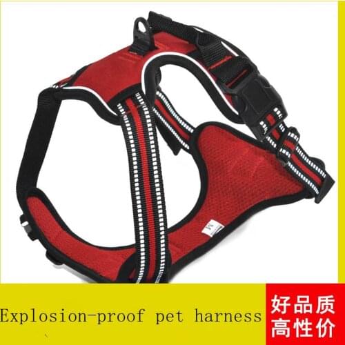 Reflective Pet Dog Harness Explosion-proof Pet Harness Vest with Handle Control Adjustable Harness For Small Medium Large Dogs
