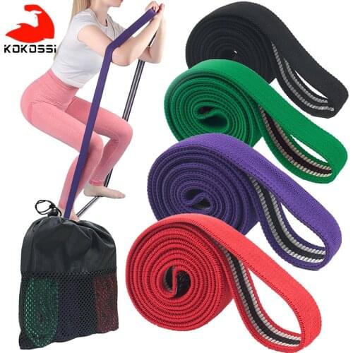 KoKossi 208cm Long Fabric Pull Up Assist Band Heavy Duty Exercise Stretch Yoga Bands Home Gym Fitness Equipment Body Stretching