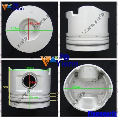 For Toyota 15B 15BT Piston With Pin And Clip 108MM 13101-58080 13101-58091 13101-58120 For Toyota Bus And Truck Engine Part