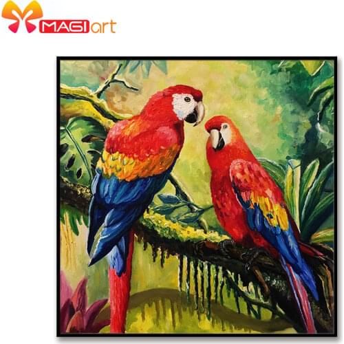 Cross stitch kits Embroidery needlework sets 11CT water soluble canvas patterns 14CT Animal Style Two talking birds-NCMA131