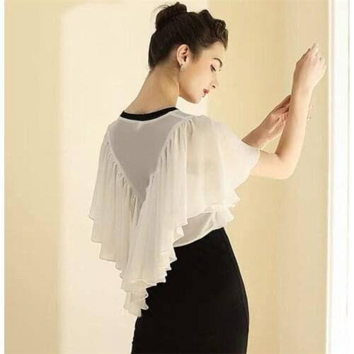 Elegant Women 2020 Summer Chiffon Short Cardigan Solid Irregular Casual Tops Loose Sun Protection Clothes Female Ruffle Tops