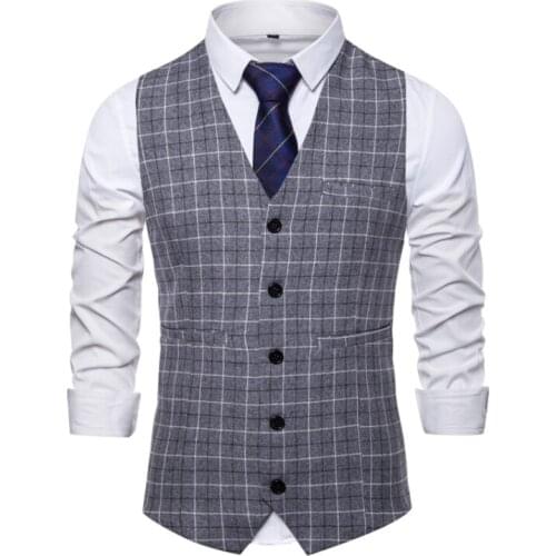 New Arrival Mens Vest Single Breasted Formal Slim Fit Korean Style Sleeveless Work Clothes Professional Wear Suit Vest For Men
