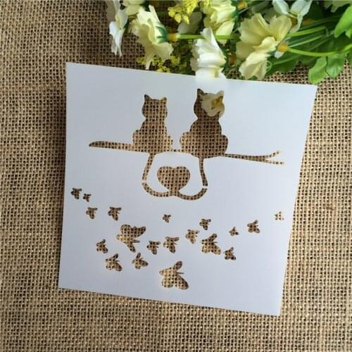 1 Sheet cat Scapbook Stencil Cake Decorating Tool scrapbooking