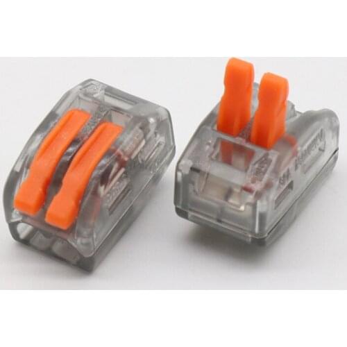 Hot Sale Wa go 10pcs Transparent Universal Fast Wiring 2 Pin Mini Wire Connector Terminal Block Rgb Conector Accessories China