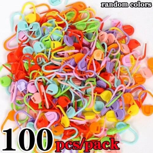 100PCS Multicolor Stitch Markers Knitting Crochet Locking Accessories Needle Clip Counter