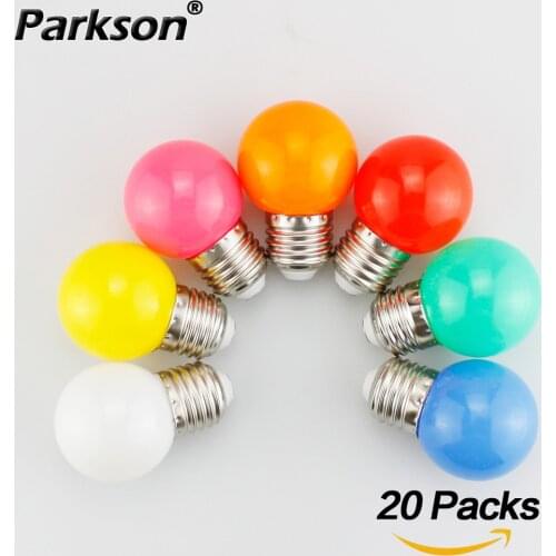 20pcs Colour LED Bulb E27 220V G45 7 Color RGB Lampada LED Lamp SMD3528 Decor Holiday Christmas Lamparas Light Bulb Fashlight