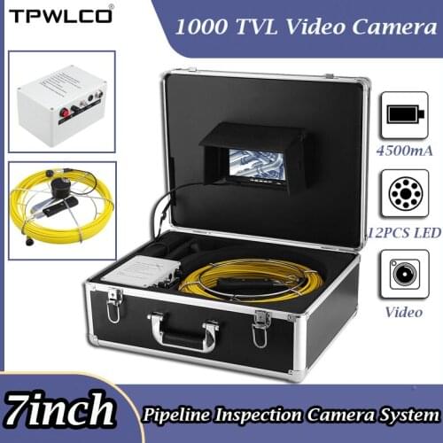 23mm Pipe Inspection 1000 TVL Video Camera With DVR Function 20m Cable 7inch Monitor Pipeline Snake Inspection Camera System