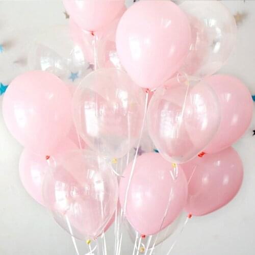 24pcs/lot Pink White Clear Latex Balloons Wedding Christmas 10inch Transparent Helium Latex Birthday Bridal Party Event Decor