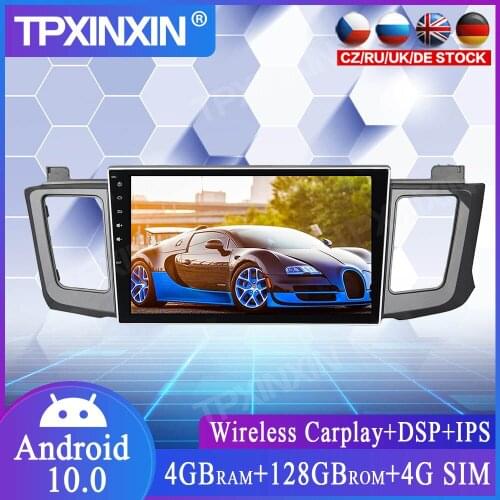 4+128G Android 10.0 For Toyota RAV4 2013-2015 Car Multimedia Player GPS Navi Head Unit Radio Audio Stereo Tape Recorder CARPLAY
