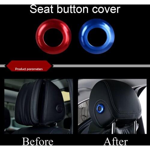 4 pieces 2 colors Car-styling Inner Seat Headrest Adjust Button Cover Trim For M-ercedes-for B-enz new c-class GLC260 200 300