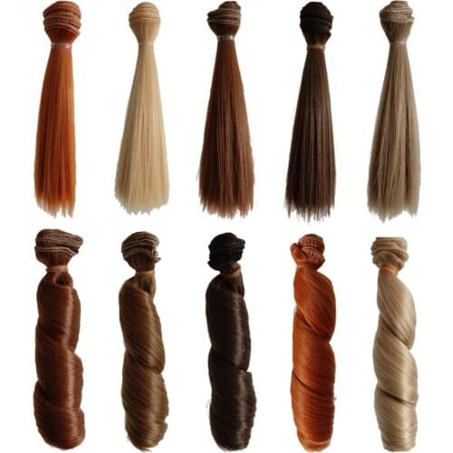 5PCS Straight +5PCS Curly Hot Sale Handmade Synthetic Hair Dolls Short BJD Wig 1/3 1/4