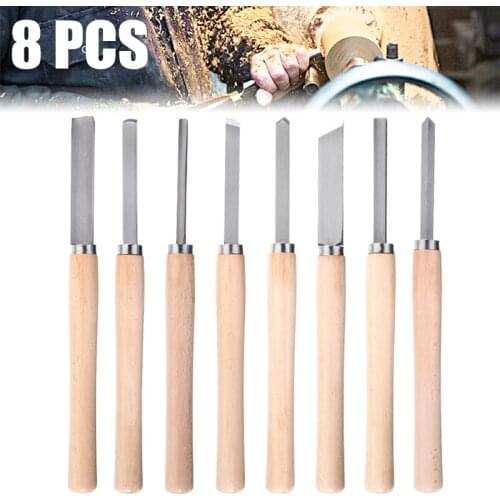 8Pcs/Set Woodworking Chisel Hand Wood Carving Knife Tool DIY Hand Tool High Speed Steel Woodworking Gouge Chisel