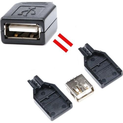 ALLMEJORES Female Conector USB 2.0 4Pin Connector Without cable 10pcs/Lot