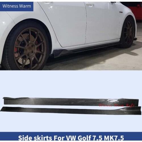 Carbon Fiber / FRP Side Skirts Extension Lips for Volkswagen Golf 7.5 MK7.5 2018 2019 2020 Body Kits Side Skirts Apron