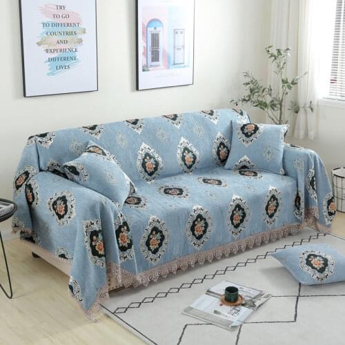 Fyjafon Sofa Cover Thick Jacquard Chenille Sofa Towel Dustproof Couch Covers Multi-size Slipcover Decorative Sofa Protector