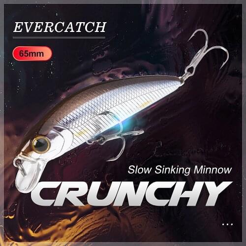 Evercatch crunchy 9g/65mm rattling sinking minnow diving crankbait jerkbait wobblers for bass pike catfish fishing hard lure