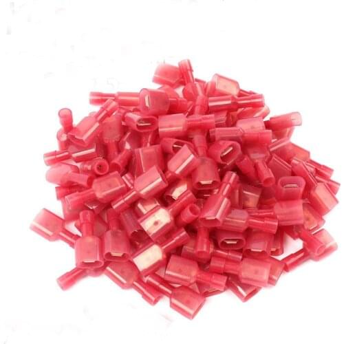 1000pcs 22-18 AWG FULLY INSULATED 1/4" Male SPADE CRIMP CONNECTOR TERMINAL