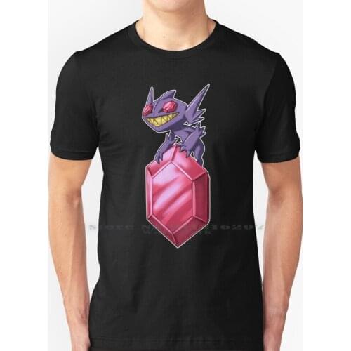 Mega Sableye T Shirt 100% Pure Cotton Mega Sableye Ghost Megasableye Gem Diamond Ruby Emerald Gremlin Goblin Dark Critter