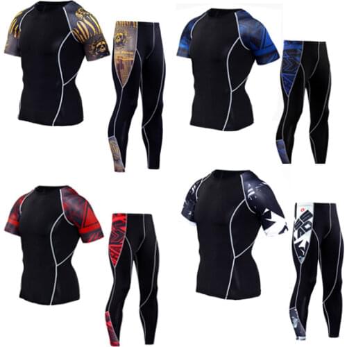 3D Printed T-shirts Men Compression Shirt Mens MMA Tshirt Short Sleeve Quick dry Workout Bodybuilding Fitness Tops T shirt