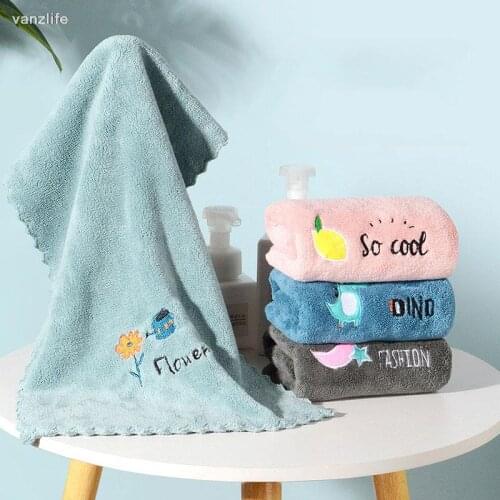 Coral Fleece Towel Absorbent Lint-Free Couples Cute Face Cloth Wet and Dry Bath Towel