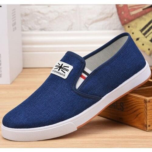 Brand Summer Mens Slip on Loafers Rubber Breathable Mens Casual Shoes Summer Round Toe Mens Casual Flat Sneakers