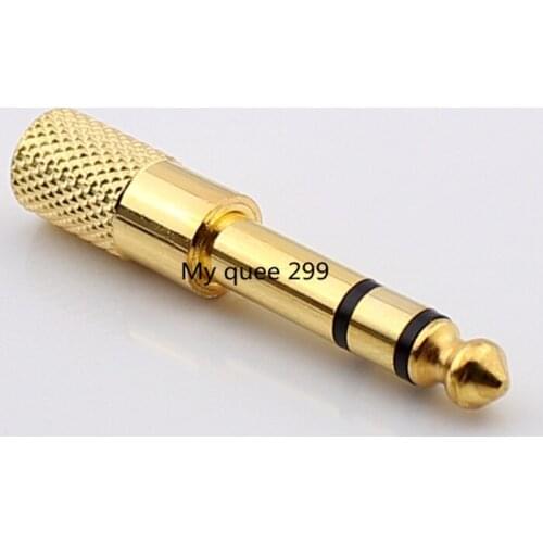 Metal gold plated 6.5 to 3.5 audio conversion head 6.5 three core to 3.5 mother MIC/ audio