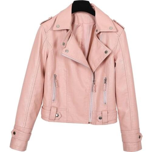 Fashion Women Faux Leather Jacket Casual Biker Motorcycle PU Jackets Female Punk Streetwear 2020 Spring Autumn Coat Outerwear