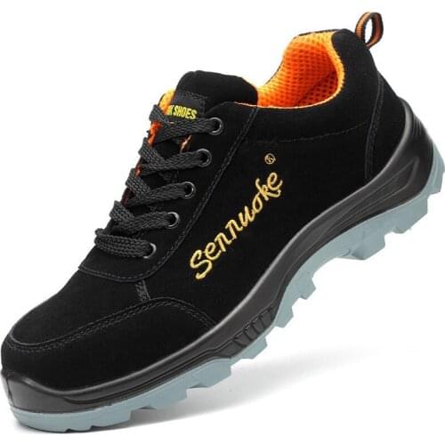 Mens Work shoes Genuine Leather Steel Toe Working Shoes Man Safety ShoesCasual Protective Footwear Leather Boots Men