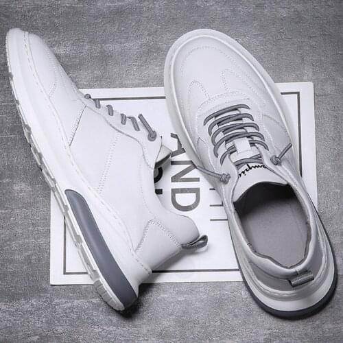 2019 Sneakers for Men Vulcanized Shoes Simple Round Toe Casual Shoes Mens White Daily Footwear Male Fashion N8-57