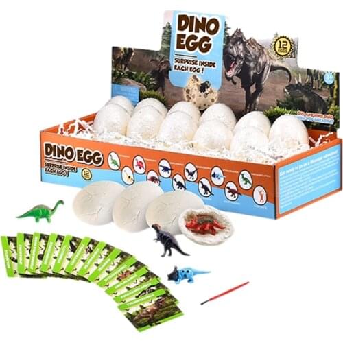 12 Pcs Dinosaur Eggs Excavation Set DIY Dino Eggs Dig Kit Archaeology Science Stem Gift Model Toy Gift for Kid Adult